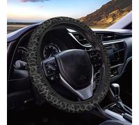 Coprivolante universale con stampa leopardata nera adatta per berlina, facile da installare, accessorio per la maggior parte dei SUV e furgoni