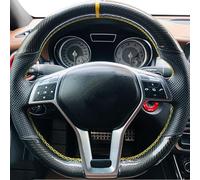 Coprivolante Universale Copertura Volante automobile Treccia Fibra Carbonio Per Mercedes Per Benz A-Class 2013 2014 2015 Per CLA-Class 2013 Per C-Class(Yellow Thread)