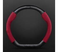 Coprivolante Universale Coprivolante auto fibra carbonio goffrato da 38 cm per Chery per Tiggo 7 8 2 4 3 per Pro per Arrizo 6 Accessori per interni auto(Red4)