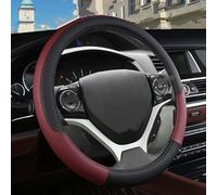 Coprivolante Universale Coprivolante per auto ecopelle quadrata goffratura per Civic 2004 2005 2006 2007 2008 2009 2010 2011 2012 2013 2014(Wine Red6)