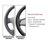 Coprivolante Universale Coprivolante per auto in pelle artificiale nera cucita a mano fai-da-te per BMW 318i 325i 330ci E39 X5 E46 E53 Z3 E36/7 E36/8(White Thread)