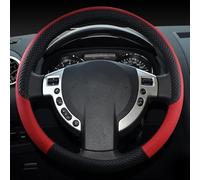 Coprivolante Universale Coprivolante per auto in pelle artificiale per Nissan per Qashqai J10 per Terrano I II Auto Sport Interni alla moda(Red3)