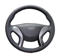 Coprivolante Universale Coprivolante per auto in pelle artificiale PU nero per Hyundai per Elantra 3 2011-2016 per sport 2011-2016 per GT 2013-2017(White thread)