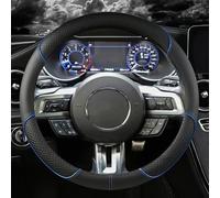 Coprivolante Universale Coprivolante per auto in pelle microfibra antiscivolo per Ford per Mustang 2015-2019 per GT 2015-2019 Accessori auto(BLUE4)