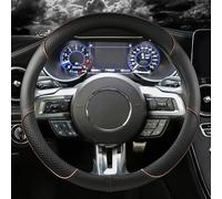 Coprivolante Universale Coprivolante per auto in pelle microfibra antiscivolo per Ford per Mustang 2015-2019 per GT 2015-2019 Accessori auto(COFFEE5)