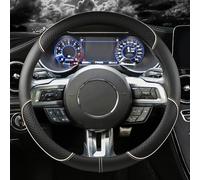 Coprivolante Universale Coprivolante per auto in pelle microfibra antiscivolo per Ford per Mustang 2015-2019 per GT 2015-2019 Accessori auto(BEIGE3)