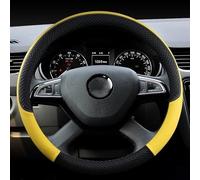Coprivolante Universale Coprivolante per auto in pelle per Skoda per fabia 1 2 per octavia 1 2 3 A3 A5 per yeti per roomster Accessori auto interni(Yellow5)