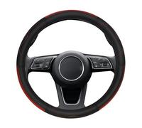 Coprivolante Universale Coprivolante per auto in vera pelle per A1 A3 A4 A6 A4L A6L Q3 Q5 Accessori auto interni(Rosso)
