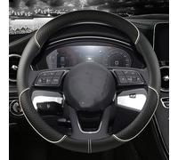 Coprivolante Universale Coprivolante per auto sportiva in pelle microfibra antiscivolo per A1 8X A2 A3 Q3 Q5 Q2 A4 A5 A6 per Avant accessori auto(O shape Beige)