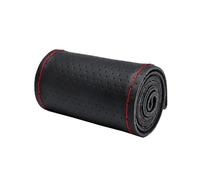 Coprivolante Universale Da 38 Cm Antiscivolo Cucito A Mano Accessori Per Interni Auto Protettore Volante Auto(Black Red (Hole))