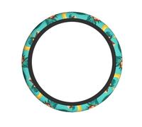 Coprivolante universale elasticizzato con simpatica scimmia con banana tropicale giungla da 38 cm, protezione antiscivolo e facile da installare per auto, camion, SUV