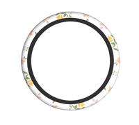 Coprivolante universale elasticizzato giallo con frammenti floreali da 38,1 cm, protezione antiscivolo e facile da installare, per auto, camion, SUV