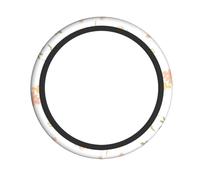 Coprivolante universale elasticizzato giallo e rosa con frammenti floreali 38,1 cm, protezione antiscivolo e facile da installare per auto, camion, SUV