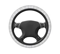 Coprivolante universale elasticizzato per auto con texture in legno bianco, 38 cm, antiscivolo, traspirante, per SUV e camion