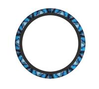 Coprivolante universale elasticizzato retrò blu farfalla 15 pollici auto Wheel Protector antiscivolo grip & facile da installare per auto, camion, SUV