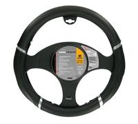 COPRIVOLANTE UNIVERSALE PER AUTO COPRISTERZO IN SIMILPELLE NERO M - Ø 37/39 cm