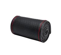 Coprivolante Universale Per Auto Per Volante Da 38 Cm Cucito A Mano Protettore Volante Auto(Black Red (Hole))