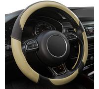 Coprivolante universale per auto, traspirante e antiscivolo, in microfibra, da 15 pollici, per auto, camion, SUV, beige classico.