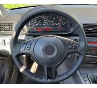 Coprivolante Universale Per BMW 3 5 Ser E46 325i E39 X5 E53 Z3 E36 Coprivolante per auto cucito mano Accessori rivestimento In pelle nera linea rossa blu