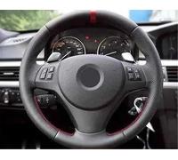 Coprivolante Universale Per BMW Serie 1 3 E82 E87 E90 X1 E84 2011 2012 2013 Coprivolante per auto in pelle nera con striscia rossa