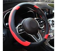 Coprivolante Xizopucy nero e rosso in microfibra, accessorio sportivo per auto per uomo e donna, traspirante, antiscivolo, universale, 14 1/2-15