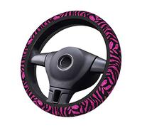Coprivolante zebrato rosa nero - Coprivolante elastico universale elasticizzato adatto alla maggior parte dei veicoli