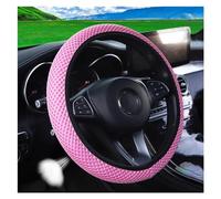 Coprivolanti Auto Per l'estate Quattro stagioni Massaggio traspirante Comodi accessori per la copertura del volante dell'auto in tessuto a rete(Pink)