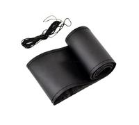Coprivolanti Coprivolante auto fai da te in pelle nera/rossa/blu, protezione ago 38 cm 15" adesivo accessori originali per Focus 2 3 per Kia per Rio Coprivolante auto(Black)