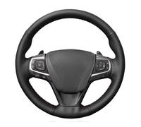 Coprivolanti Coprivolante in pelle nera fai da te cucito a mano per Toyota, Camry 2015, 2016, 2017 e Avalon 2013-2018 Coprivolante auto(Red Thread)