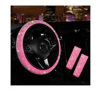 Coprivolanti Coprivolante In Peluche Elasticizzato A Forma Di Diamante, 3 Pezzi, Senza Anello Interno, Coprispalle Per Auto, Forniture Per Interni Auto(Pink)