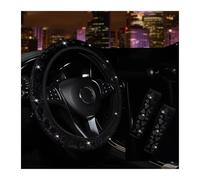 Coprivolanti Coprivolante In Peluche Elasticizzato A Forma Di Diamante, 3 Pezzi, Senza Anello Interno, Coprispalle Per Auto, Forniture Per Interni Auto(Black)