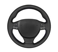 Coprivolanti Coprivolante per auto fai da te in similpelle nera cucito a mano per BMW F10 F11 (Touring) F07 F12 F13 F06 F01 F02 per M5 Coprivolante auto(White Thread)