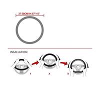 Coprivolanti per auto Coprivolante Auto In Vera Pelle Da 38 Cm Per Accord Per City Per Civic Per Fit Per Brio Per CRV Per HRV Per XRV Per Mobilio Per Odyssey Copristerzo(Nero)