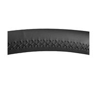 Coprivolanti per auto Coprivolante Per Auto Cucito A Mano In Pelle Artificiale Nera Per Isuzu Per D-MAX 2013-2018 Per Mu-X 2013-2018 Copristerzo(Filo nero)
