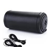 Coprivolanti Per diametri 37-38 cm con aghi e filo, accessori per auto universali, coprivolante in microfibra per cucire a mano Coprivolante auto(Black)