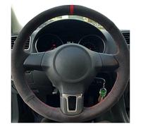 Coprivolanti Per Per Golf 6 MK6 Per Poio Per Sagitar Per Bora Per Santana Per Jetta MK5 Pelle Scamosciata Copertura Volante Dell'automobile Auto Copristerzo(Red Thread)