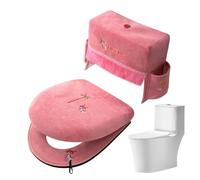 Copriwater 3 pezzi comodo universale morbido con cerniera | Copertura per WC per famiglia, bambini, casa, bagno, bagno, camera d'albergo, decorazione stagionale