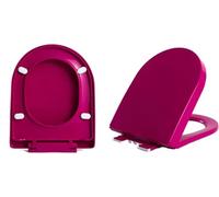 Copriwater a forma di U con chiusura rallentata, cerniere a sgancio rapido, dimensioni universali, liscio e facile da pulire, colorato in polipropilene sicuro (rosa)