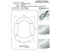 Copriwater ALEXANDRA Cesabo Bianco con cerniera Cromo