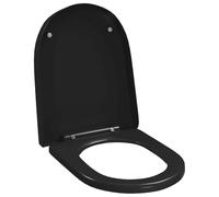 Copriwater Ammortizzato a Sgancio Rapido Nero 47x35 cm Polipropilene | Chiusura lenta, montaggio facile, pulizia rapida, compatibile water standard, resistente