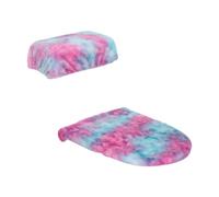 Copriwater antiscivolo 4 pezzi-2 set coprisedile for WC, lavabile, flessibile e riutilizzabile, protettore for sedile del bagno, morbido tappetino for(Pink Blue)