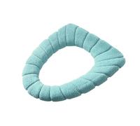 Copriwater antiscivolo 4 pezzi Coprisedile WC caldo invernale Tappetino for sgabello Lavabile Accessori for il bagno a forma di O morbido in puro colore lavorato a maglia(Green)