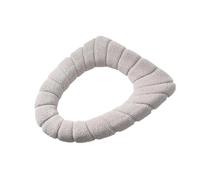 Copriwater antiscivolo 4 pezzi Coprisedile WC caldo invernale Tappetino for sgabello Lavabile Accessori for il bagno a forma di O morbido in puro colore lavorato a maglia(Coffee)