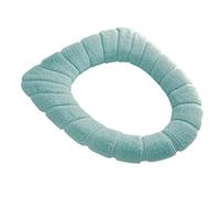 Copriwater antiscivolo 4 pezzi copriwater morbido e caldo, cuscino lavabile for bagno, con manico, tappetino più spesso, scaldavivande, sgabello(Green)