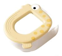 Copriwater antiscivolo in EVA compatibile con diverse geometrie del sedile WC, tra cui rotondo e ovale (giallo)