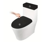 Copriwater antiscivolo Set 2 Copri coperchio WC e serbatoio in pile polare pezzi/set Coperture elastiche rimovibili in tinta unita for il bagno 'hotel di casa(A10 Toilet Lid Cover)