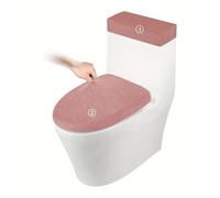 Copriwater antiscivolo Set 2 Copri coperchio WC e serbatoio in pile polare pezzi/set Coperture elastiche rimovibili in tinta unita for il bagno 'hotel di casa(A2 Toilet Lid Cover)