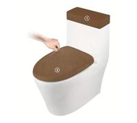Copriwater antiscivolo Set 2 Copri coperchio WC e serbatoio in pile polare pezzi/set Coperture elastiche rimovibili in tinta unita for il bagno 'hotel di casa(A9 Toilet Lid Cover)