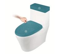 Copriwater antiscivolo Set 2 Copri coperchio WC e serbatoio in pile polare pezzi/set Coperture elastiche rimovibili in tinta unita for il bagno 'hotel di casa(A6 Toilet Lid Cover)