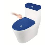 Copriwater antiscivolo Set 2 Copri coperchio WC e serbatoio in pile polare pezzi/set Coperture elastiche rimovibili in tinta unita for il bagno 'hotel di casa(A8 Toilet Lid Cover)